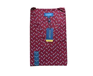 Contare V-neck Night Shirt Cotton Pyjamas Sleepwear - Red with Feather