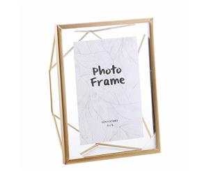 Geometric Picture Frame 4x6 Photo Display for Desk-Gold