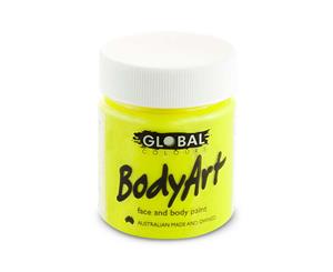 Global Body Art 45ml Jar Facepaint - Fluoro Yellow