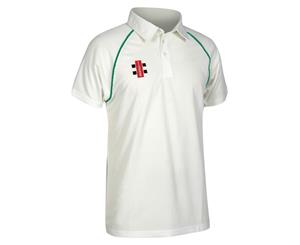 Gray-Nicolls Mens Matrix Short Sleeve Cricket Shirt (Ivory/ Bottle) - RW4182