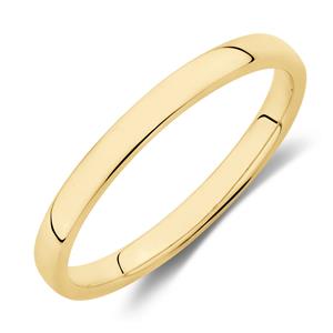High Domed Wedding Band in 14ct Yellow Gold