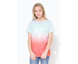 Hype Pink Spring Sky Fade Script Kids Girls T-Shirt - Multi