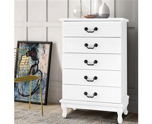 KUBI Chest of Drawers Tallboy Dresser Storage Cabinet Table Bedroom White