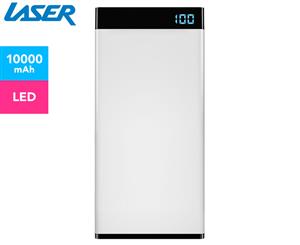 Laser 10000mAh Portable Power Bank - White