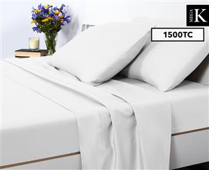 Luxury Living 1500TC Mega King Bed Sheet Set - White