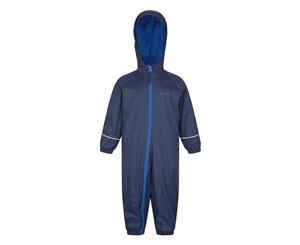 Mountain Warehouse Kids Rain Suit 100% Polyster Taped Seams and Fleece Lined - Navy