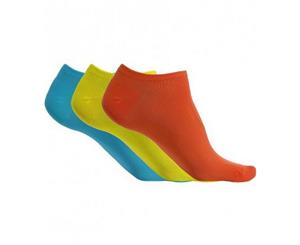Proact Womens/Ladies Microfibre Sneaker Socks (3 Pairs) (Fluorescent Orange/Fluorescent Yellow/Turquoise) - PC3097