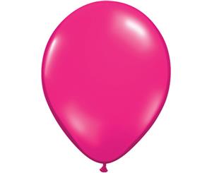 Qualatex 11 Inch Round Plain Latex Balloons (100 Pack) (Jewel Magenta) - SG4586
