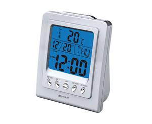 Sansai LCD Alarm Clock Time LCD Digital Display/Snooze Home/Bedroom Decor Silver