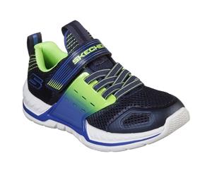 Skechers Boys Nitrate 2.0 Gore & Strap Trainer (Navy/Lime) - FS6349
