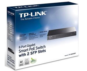TP-Link TL-SG2210P 8-Port Gigabit Smart PoE Switch with 2 SFP Slots L2/L3/L4 QoS and IGMP snooping WEB/CLI managed Fanless