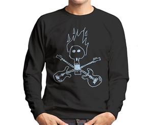 Zits Light Guitar Skull Doodle Men's Sweatshirt - Black