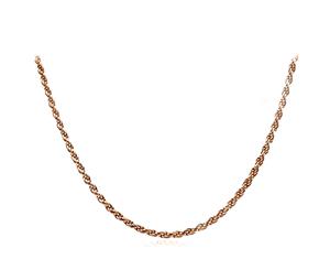 14k Rose Solid Gold Diamond Cut Rope Chain Necklace 1.5mm