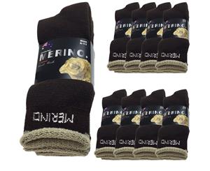 9 Pairs Merino Wool Men's Socks - Brown