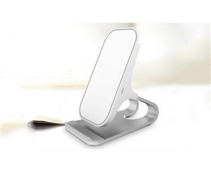 Aluminum alloy Fast Charge Charging Pad Compatible with Samsung and iphone-White&Silver