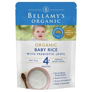 Bellamy's Organic Baby Rice with Prebiotic 125g