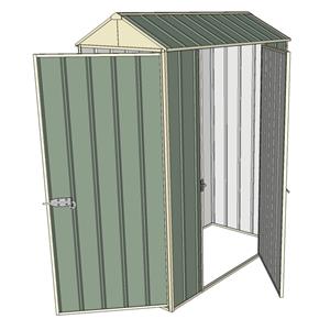 Build-a-Shed 0.8 x 1.5 x 2.3m Gable Single Hinged Door Shed with Single Hinged Side Door - Green