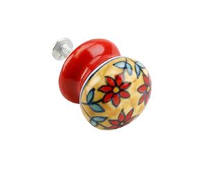 Cgb Giftware Yellow Red Mini Drawer Handle (Yellow/Red) - CB1496