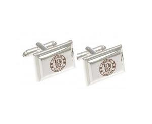 Chelsea Fc Official Silver Plated Football Crest Cufflinks (Silver) - SG7514