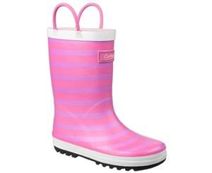 Cotswold Childrens/Kids Captain Striped Wellington Boots (Pink) - FS4392