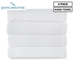 Daniel Brighton Zero Twist Hand Towel 4-Pack - White