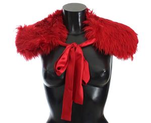 Dolce & Gabbana Red Alpaca Strap Collar Scarf