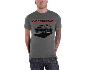 Fu Manchu T Shirt Muscles Band Logo Official Mens - Grey