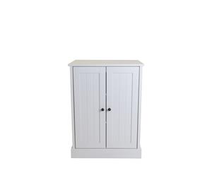Hamptons 2 Door Low Line Multipurpose Cupboard Storage Cabinet - White