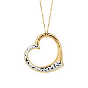 Heart Pendant in 10ct Yellow & White Gold