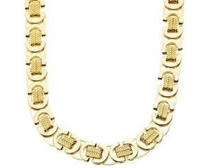 Iced Out Solid Hip Hop Chain - BYZANTINE 10mm gold