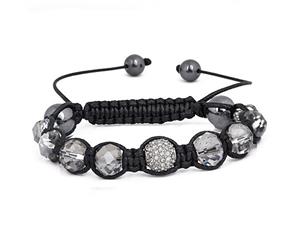 Iced Out Unisex Bracelet - SHINY Beads - Black