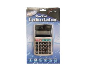 Jastek Home/Office 8 Digit Pocket Calculator Large Display/Solar/Battery Powered