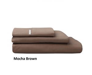 Logan & Mason King Size Pillowcases Pair - 50 x 90cm - Mocha Brown