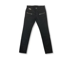 Men's Just Cavalli Black Coated Cotton Jeans With Zips