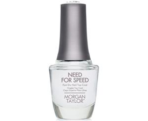 Morgan Taylor Nail Polish Lacquer Need For Speed 15ml Fast Quick Dry Top Coat