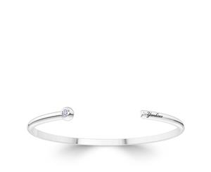 New York Yankees Diamond Cuff Bracelet For Women In Sterling Silver Design by BIXLER - Sterling Silver