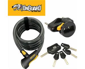 Onguard Doberman 8028 Bicycle Coil Cable Key Lock - 185cm x 12mm