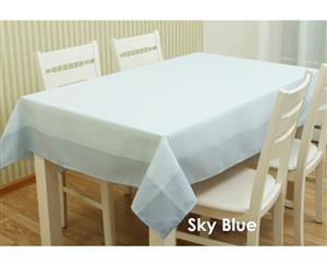 Rectangle Tablecloth Dining Party Picnic Table Cloth Cover 150x180cm Check Sky Blue