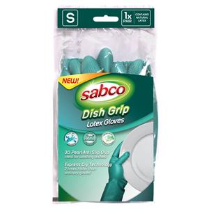 Sabco Small Dish Grip Latex Gloves - 1 Pair