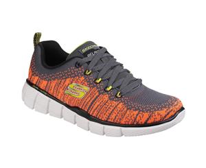 Skechers Childrens/Boys Equalizer 2.0 Perfect Game Memory Foam Lace Up Trainers (Charcoal/Orange) - FS3896