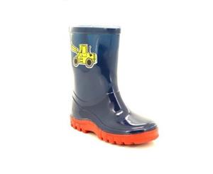Stormwells Boys Puddle Digger Wellingtons (Navy Blue/Red) - DF985
