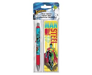 Superman Gel Pen and Bookmark Pack