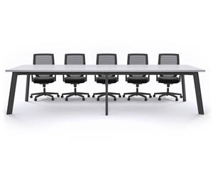 Switch Boardroom Table - Black Frame [3600L x 1200W] - White