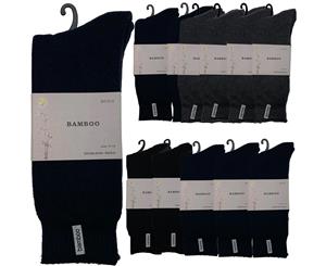12 Pairs Men's Premium Bamboo Heavy Duty Work Socks - Assorted Colour