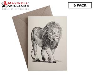 6 x Maxwell & Williams Marini Ferlazzo Greeting Card - African Lion