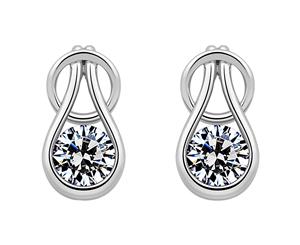 .925 Sterling Silver Angel Earrings Embellished with Swarovski Zirconia-Silver/Clear