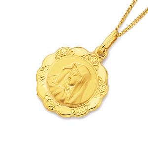 9ct Gold Madona Medal