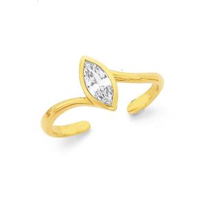 9ct Gold Marquise Cubic Zirconia Toe Ring