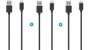 Belkin 3-pack 1.2m Micro USB ChargeSync Cable - Black