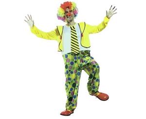 Big Belly Clown Adult Men's Halloween Costume Funny Circus Dress Up